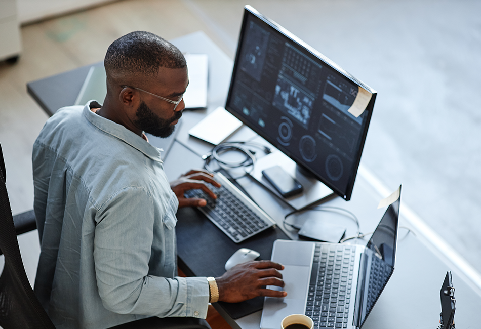 Man working at Laptop