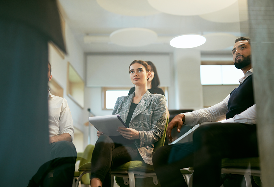 Business people in training