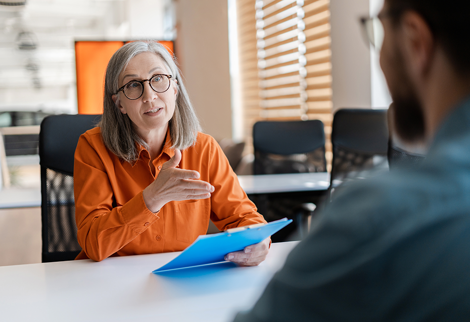 Business woman interviewing