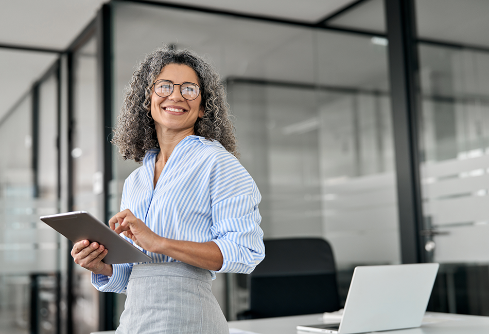 Business woman with tablet