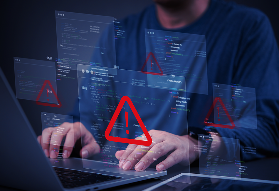 Person on a computer having issues